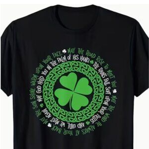 St Patrick’s Day Irish Shamrock Irish Blessing Celtic Tee NWT